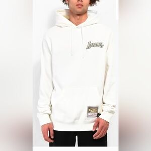Men's Los Angeles Lakers Mitchell & Ness White Pullover Hood SizE XL.